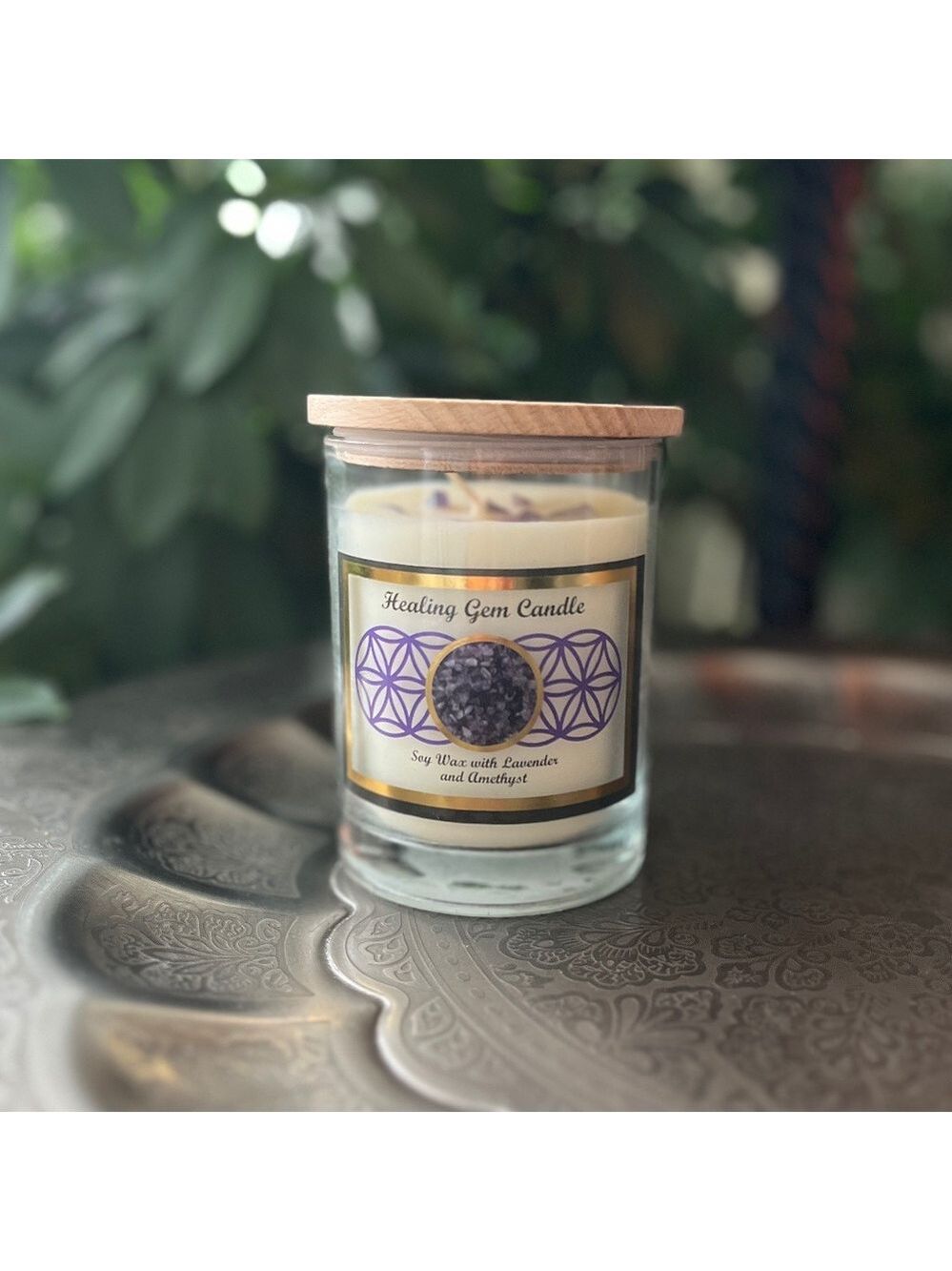 Soy Candle with Lavender and Amethyst